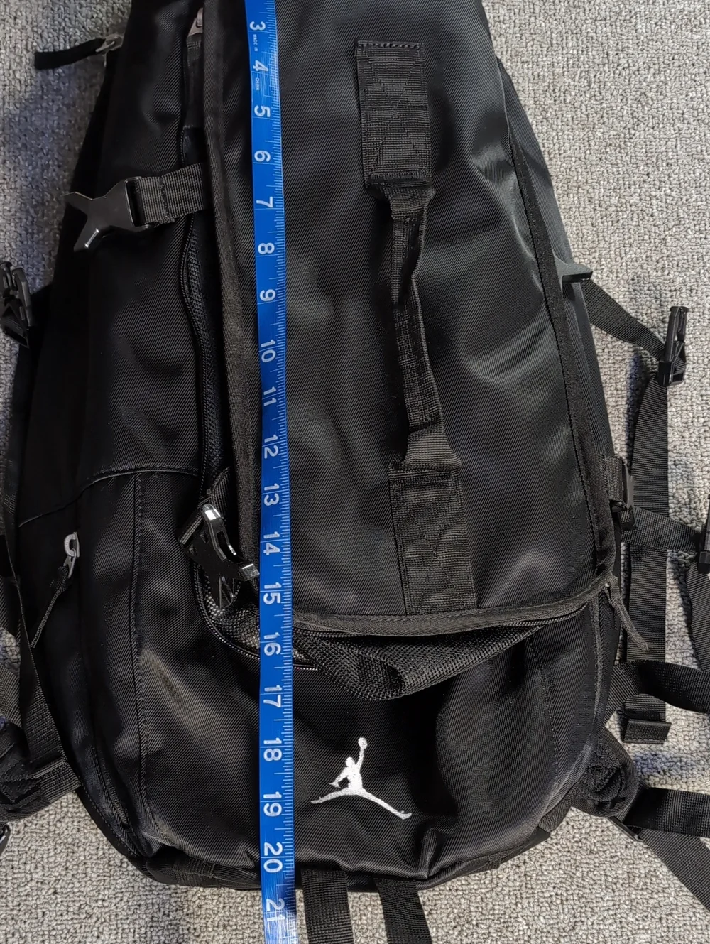 Jordan Sportswear Top-Loading Backpack Expanding Large Bag in Black
